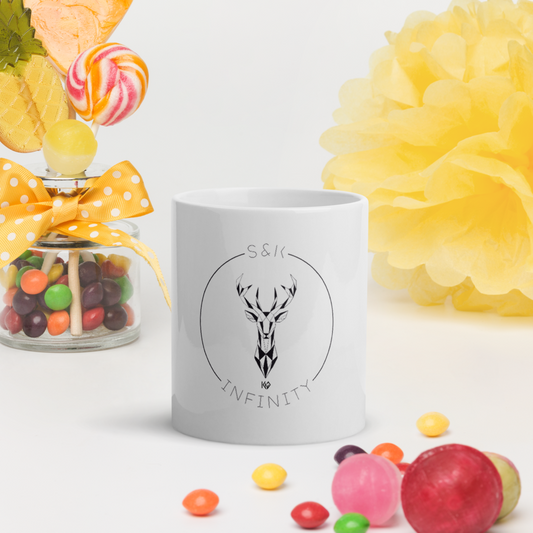 Taza blanca brillante