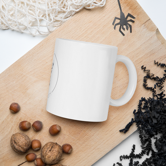 Taza blanca brillante